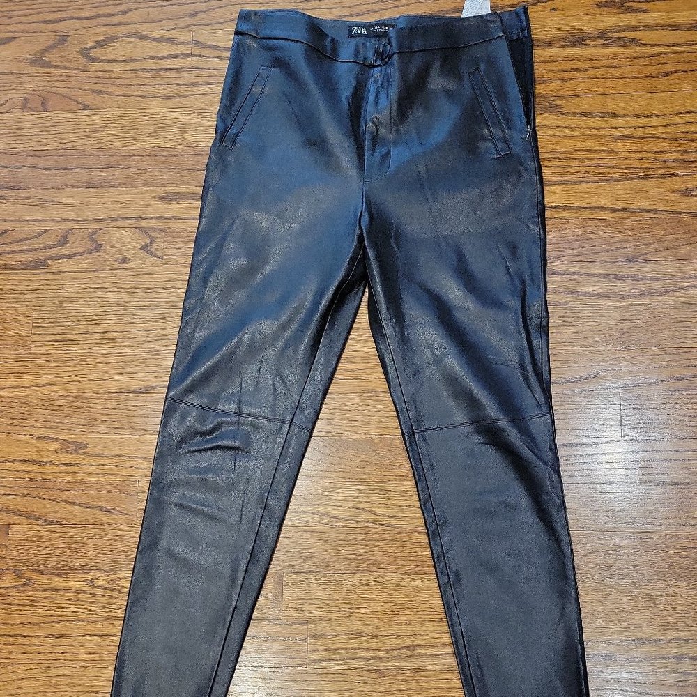 Zara faux leather black pants